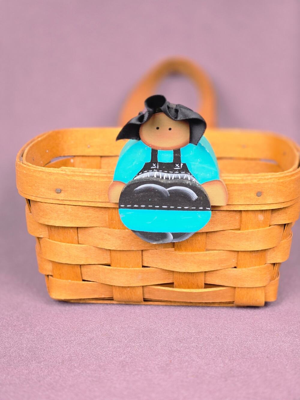 Handpainted Wooden Basket Sitter ~ Basket Accessory *Basket Not Included*